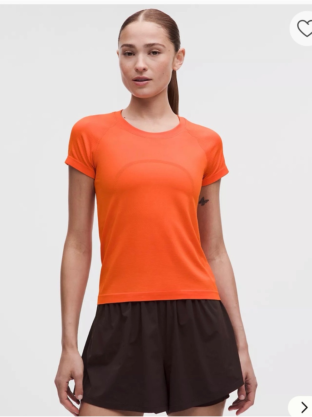lululemon athletica Bright Orange Short Sleeve Performance Tee